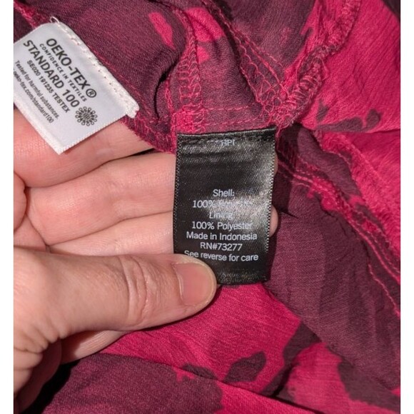 Simply Vera Vera Wang Dress XXL Women's Pink Vneck Ruffle A Line Slip Lining - Picture 7 of 9